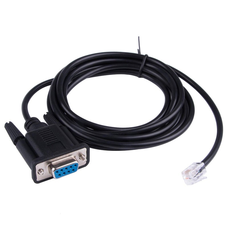 Suamdoen 6 Feet Black Male-to-Male PVC Serial Cable for Meade Telescope Control, Connects PC to Meade 497 AutoStar or AudioStar, 4P4C RS232, 180cm Length - Image 1